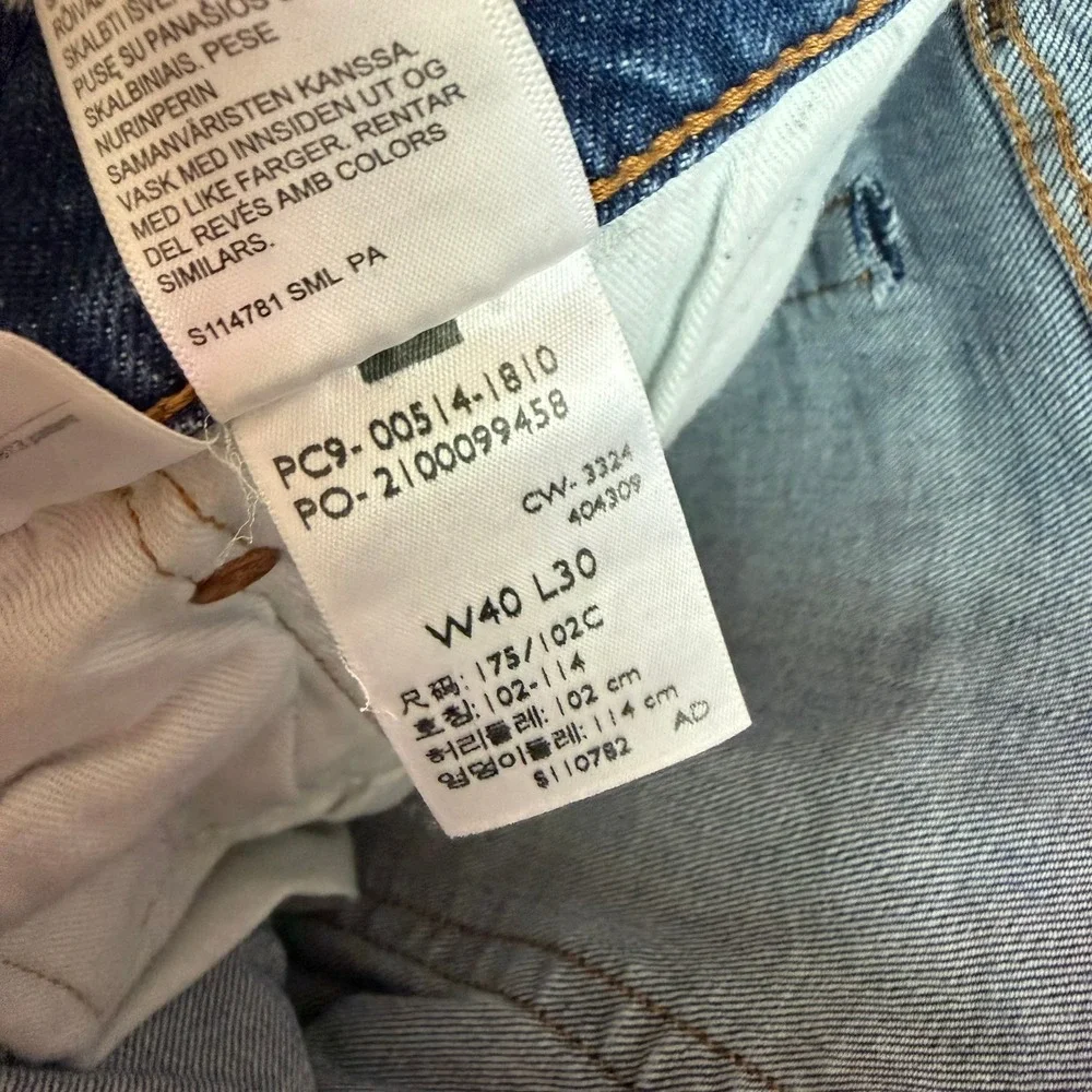 Levis 514 Straight Fit Jeans Mens 40x30 *38x29* Light Wash Blue Denim 00514-1810